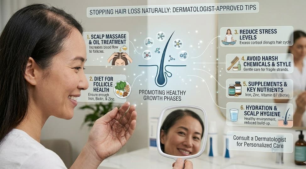How to Stop Hair Loss and Regrow Hair Naturally: Dermatologist-Approved Tips